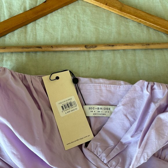 BNWT Bec + Bridge Winslowe Dress Lilac - Size 4 (RRP $420) - Picture 6 of 6
